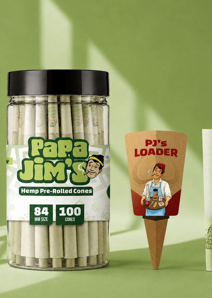 Papa Jims Pink Pre Rolled Cones 84mm Everyday Size 26mm W-Tip
