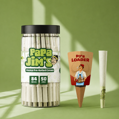 Papa Jims Pink Pre Rolled Cones 84mm Everyday Size 26mm W-Tip