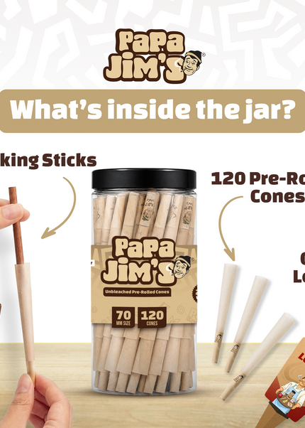Pre Rolled Cones 70mm Unbleached